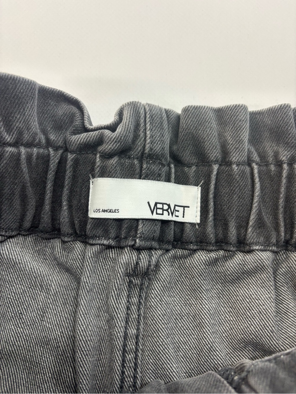 Vervet Paper Bag Shorts Womens Size Large Elastic High Rise Gray Jean Shorts - Picture 3 of 7